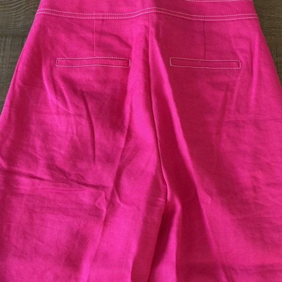 J.Crew Women’s Peyton Sailor Crop Pant Bright Pink Stretch Linen Size 6 - Picture 10 of 11